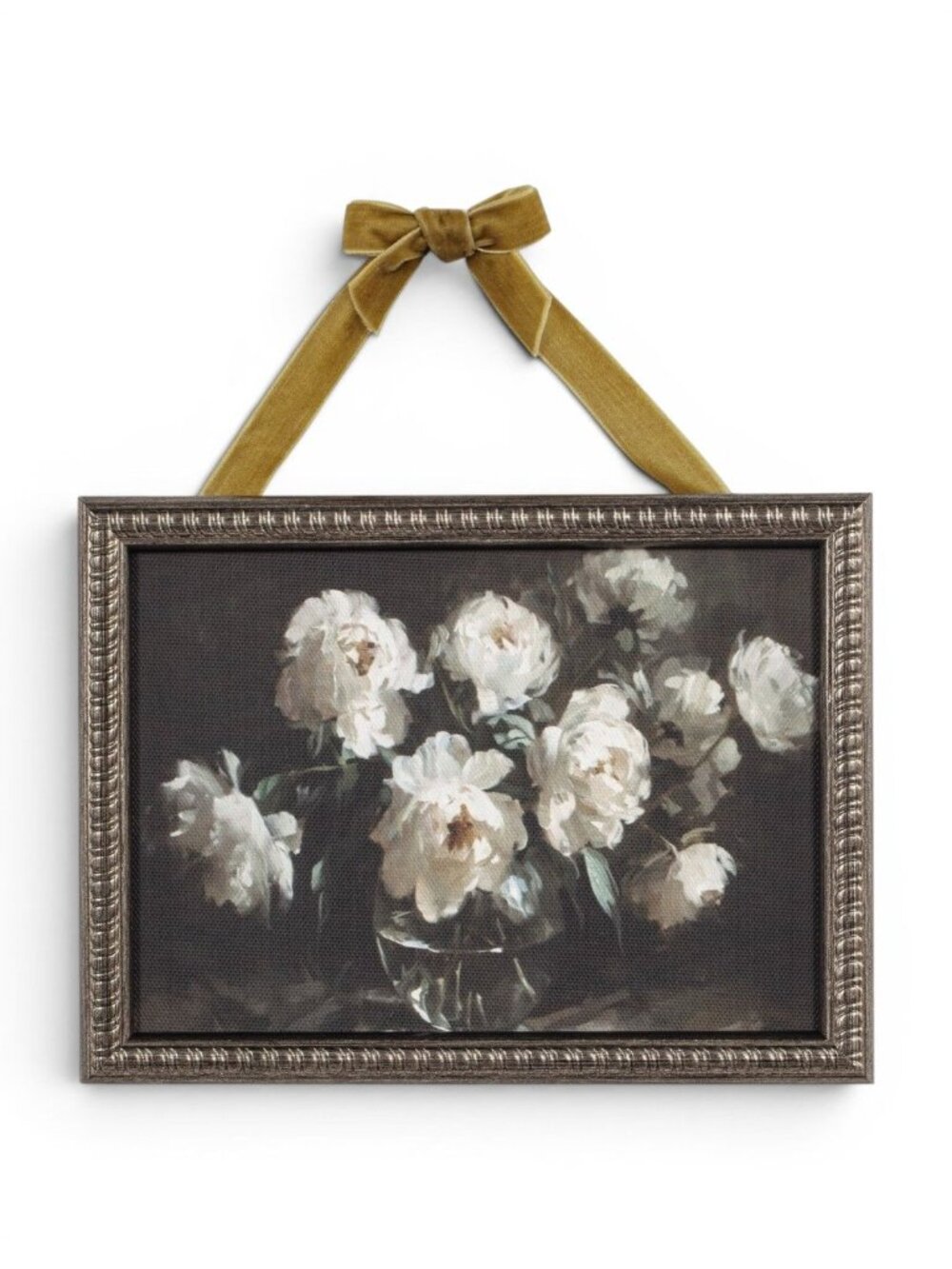 My Texas House 6x8 Moody White Floral Framed Wall Art • NWT
